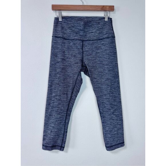 Lululemon Wunder Under Pant Coco Pique Crop Leggings Size 10 - Picture 7 of 8
